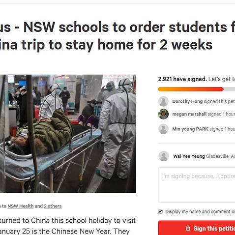 Petition to order students fro China trip to stay home for 2 weeks.