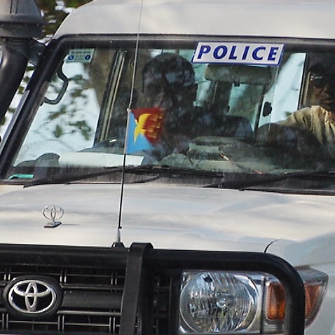 Manus Island police on patrol