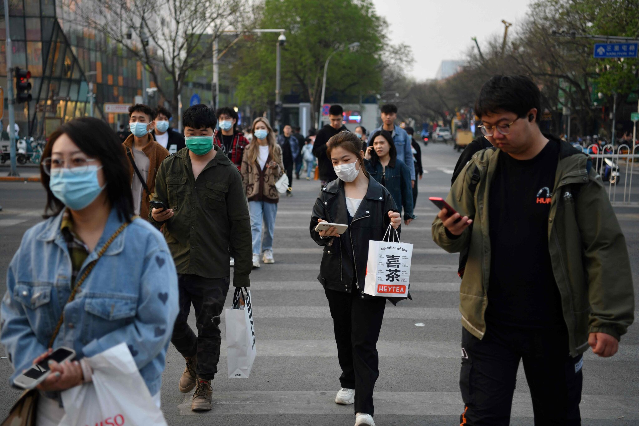 Street scene in Beijing, April 2021.