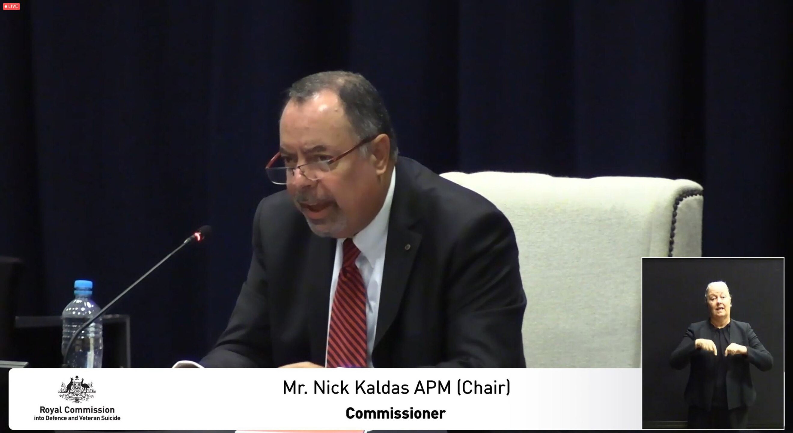 Commissioner Nick Kaldas speaking during the Royal Commission into Defence and Veteran Suicide in Brisbane, Friday, 26 November, 2021. 