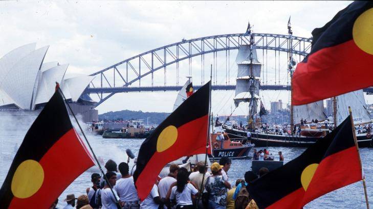 Aboriginal protests on Sydney Harbour on Australia Day celebrations, 1988