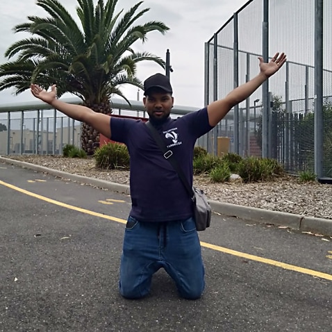 Tamil refugee Thanush Selvarasa was among the men released from a Melbourne detention centre on Thursday. 