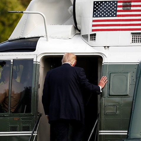 President Donald Trump boards Marine One as he departs the White House, Wednesday, July 12, 2017