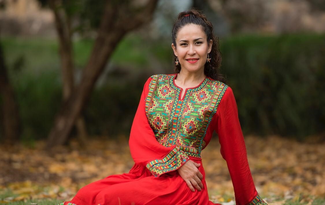 Tamy Jafari with Afghani dress