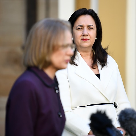Queensland Premier Annastacia Palaszczuk and Chief Health Officer Jeannette Young during a press conference.