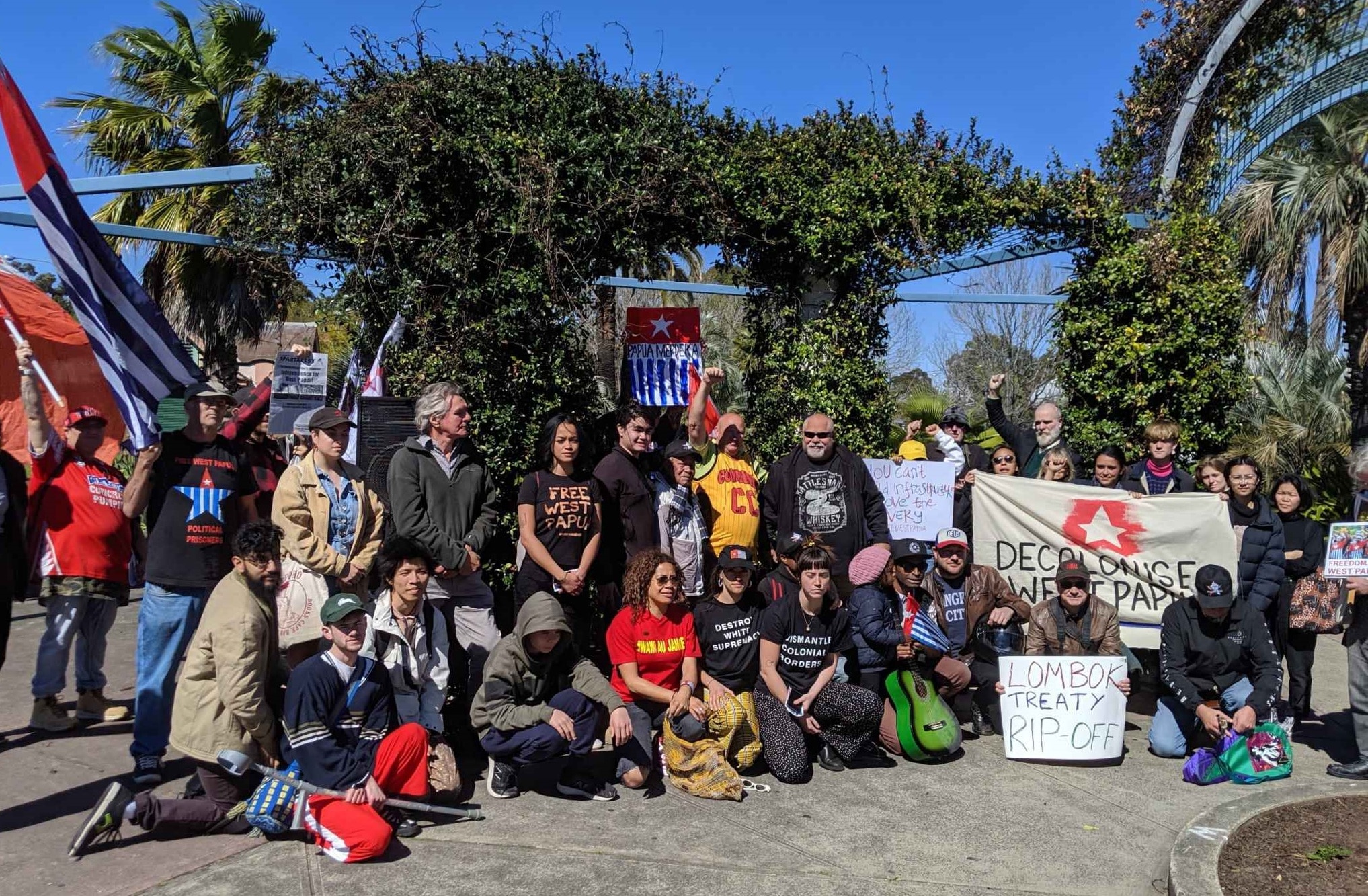 A few dozen people gathered in Sydney's Kingsford on Saturday.