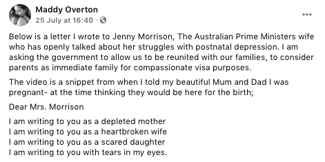 Part of the letter sent to Jenny Morrison. 