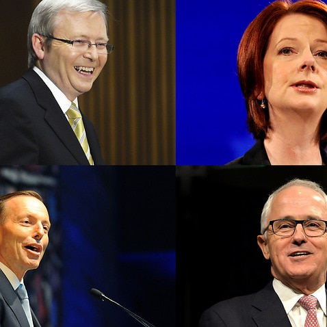 The prime ministers of Australia since 2007: Kevin Rudd, Julia Gillard, Tony Abbott and Malcolm Turnbull.
