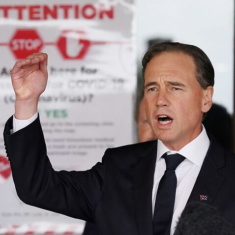 Health Minister Greg Hunt at a press conference at Frankston Hospital in Melbourne