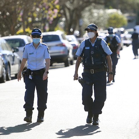 NSW Police and Detectives at the scene in Dulwich Hill, following a fatal stabbing in Marrickville, Sydney, Friday, August 13, 2021. A police operation is underway after a man was stabbed to death at Marrickville. (AAP Image/Dan Himbrechts) NO ARCHIVING