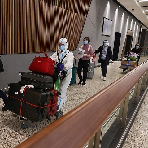 Passengers arrive at Melbourne International Airport 