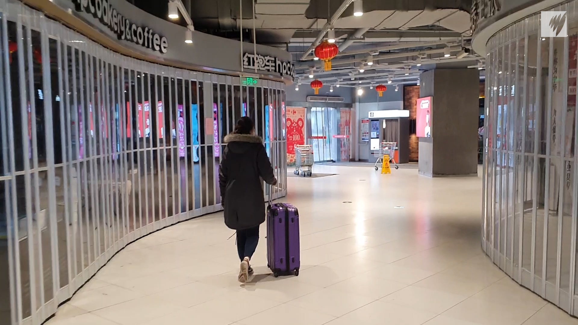 Ben Kavanagh goes grocery shopping with suitcases in deserted Wuhan. Ben Kavanagh goes grocery shopping with suitcases in deserted Wuhan.