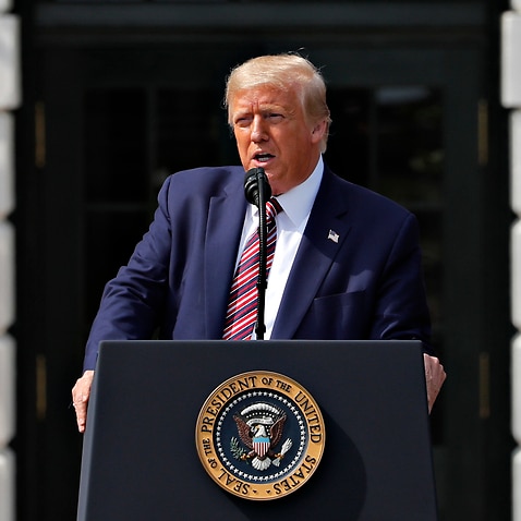 U.S. President Donald Trump speaks during an event on the South Lawn of the White House in Washington, D.C., U.S. on Thursday, July 16, 2020