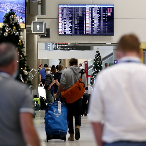 A general view at Brisbane airport as travelers from Sydney arrive at Brisbane Airport in Brisbane, Tuesday, November 16, 2021