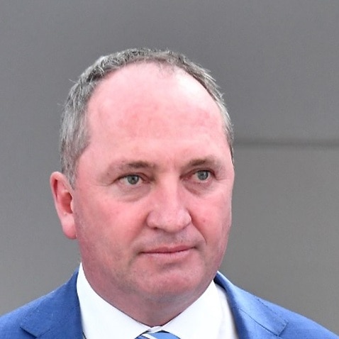 Former deputy prime minister Barnaby Joyce leaves a press conference at Parliament House in Canberra, Monday, August 20, 2018. 