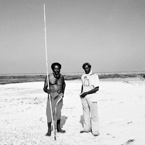 Eddie Mabo and Jack Wailu in 1990 (Supplied via AAP)