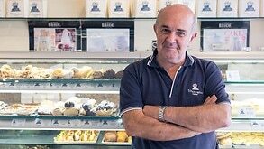 Frank Portelli in his cake shop