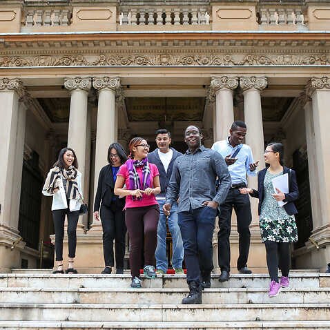 Town Hall, Sydney - 27th June 2017. International Student Ambassadors hang out around Town Hall. (Model releases: ER20170627-International Students -00745, 00746, 00747, 00748, 00749, 00750, 00751, 00752)