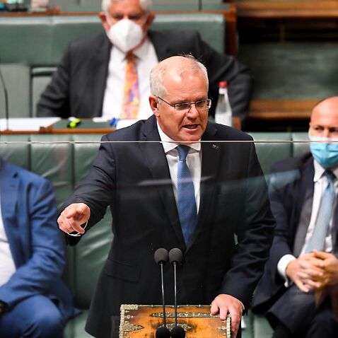 Prime Minister Scott Morrison speaks during Question Time at Parliament House in Canberra.