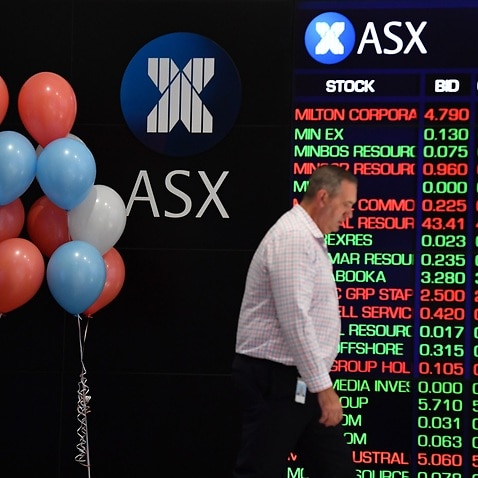 The indicator board is seen at the Australian Stock Exchange (ASX) in Sydney, Wednesday, April 21, 2021. (AAP Image/Mick Tsikas) NO ARCHIVING