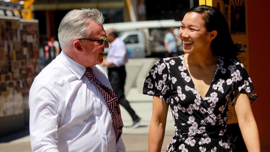 Outgoing Labor MP Chris Hayes (left) has backed local lawyer Tu Le to replace him.