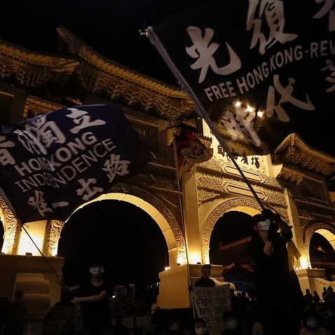 A protest In Taipei in support of Hongkongers