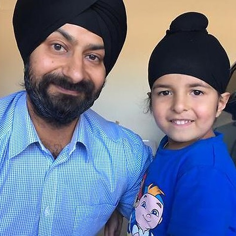 Sagardeep Singh Arora with his son