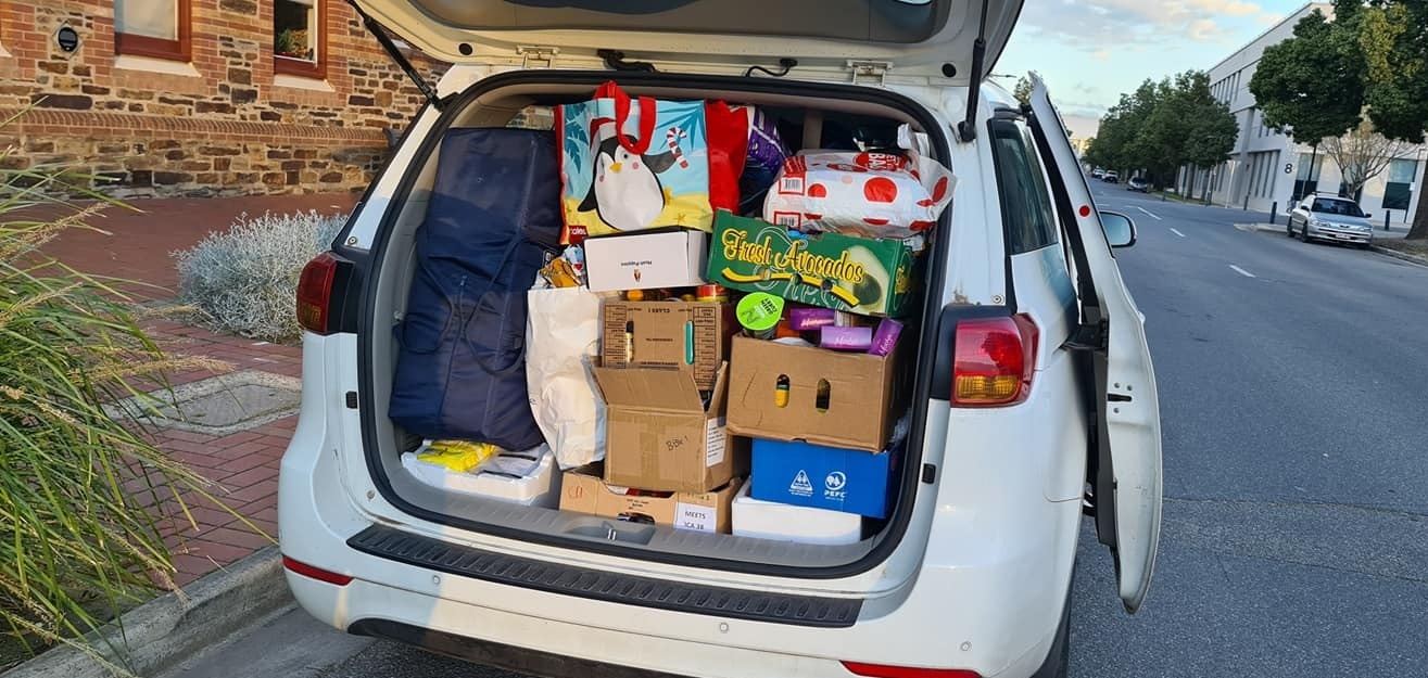 Mr Hashimi loads up his car weekly to deliver to the refugees in Adelaide. 