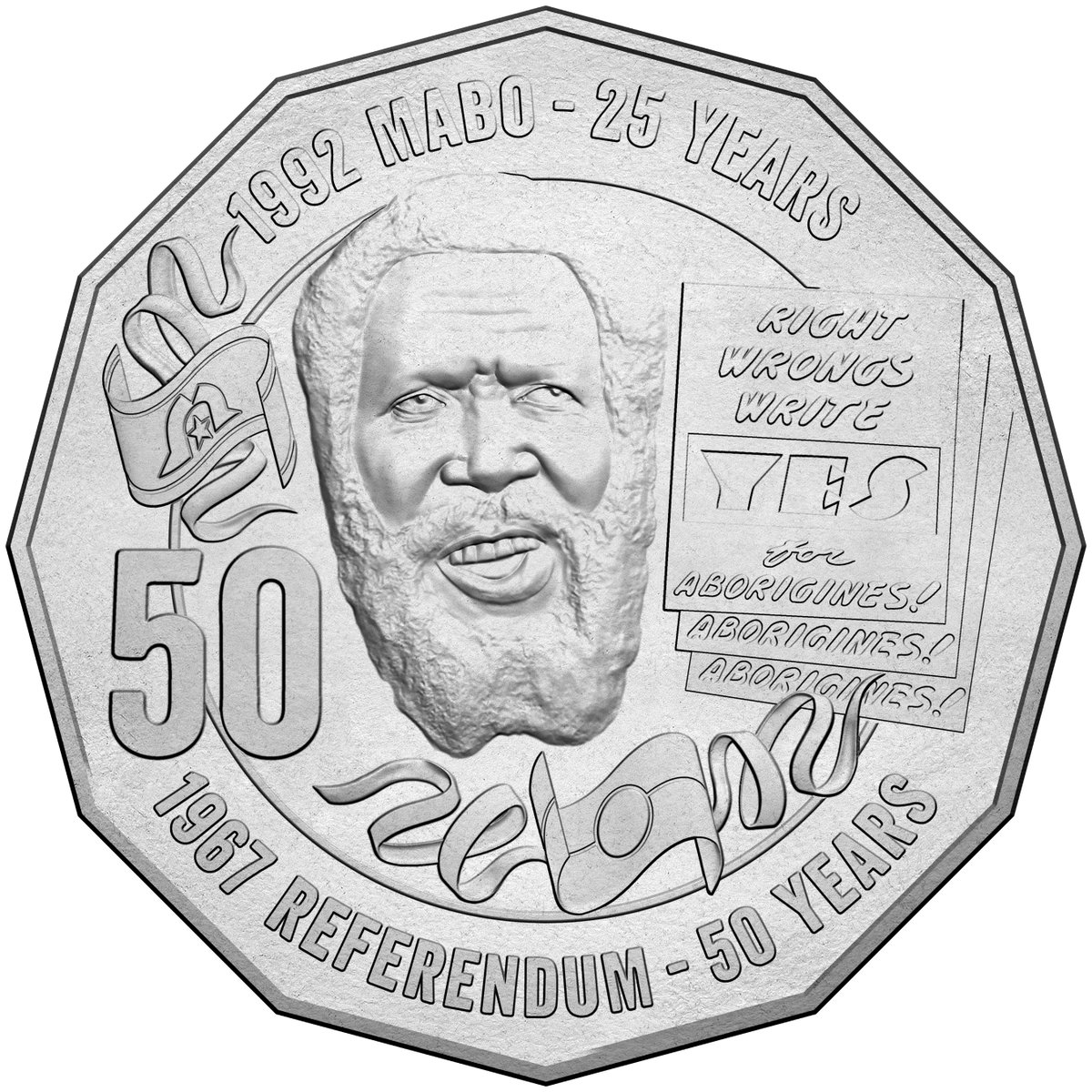 50th anniversary of MABO Decision UNC From MINT ROLL Australian 50 Cent Coin