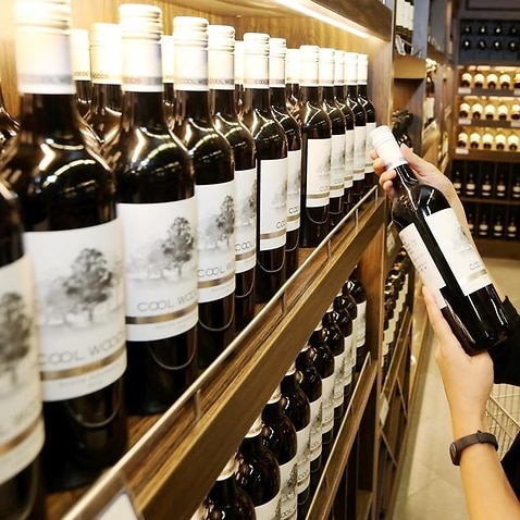 Bottled wine imported from Australia for sale in China