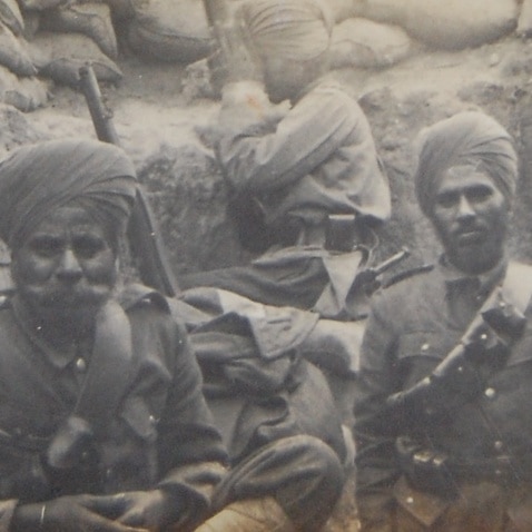 14th Sikh battalion troops in the trenches on Gallipoli in August 1915
