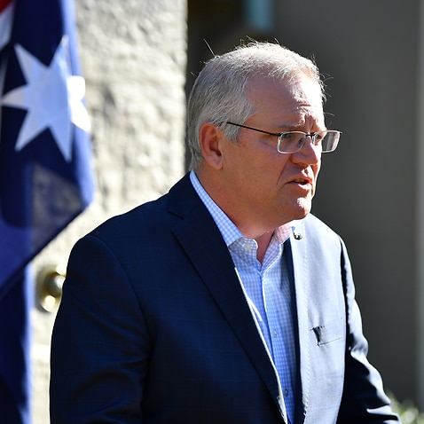 Australian Prime Minister Scott Morrison speaks to media during a press conference at Kirribilli House.