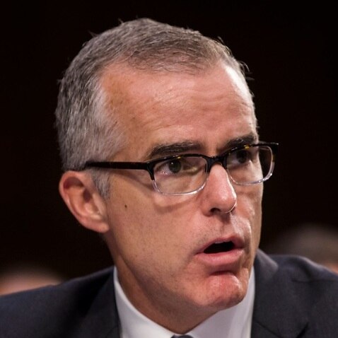 Combination image of FBI Deputy Director Andrew McCabe and US President Donald Trump 