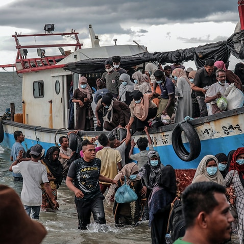Rohingya refugees arrive in Indonesia this week.