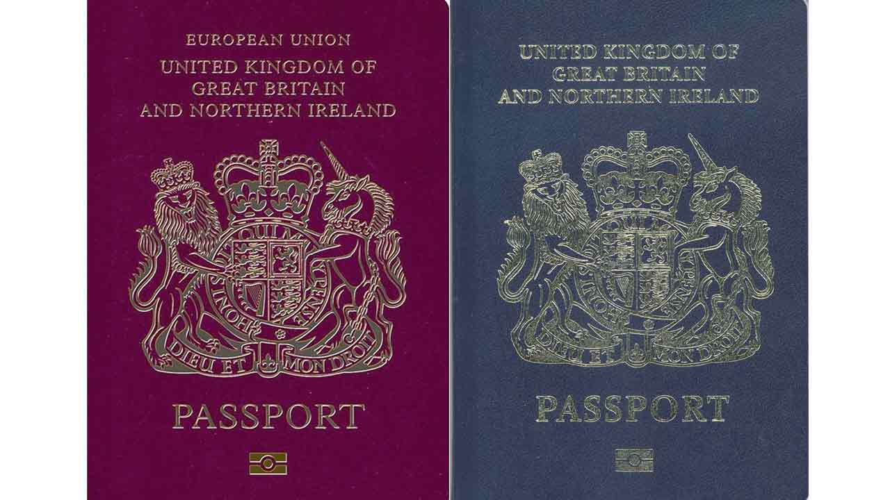 British passports will change colour after October 2019 in a return to the UK's 'old blue' model.