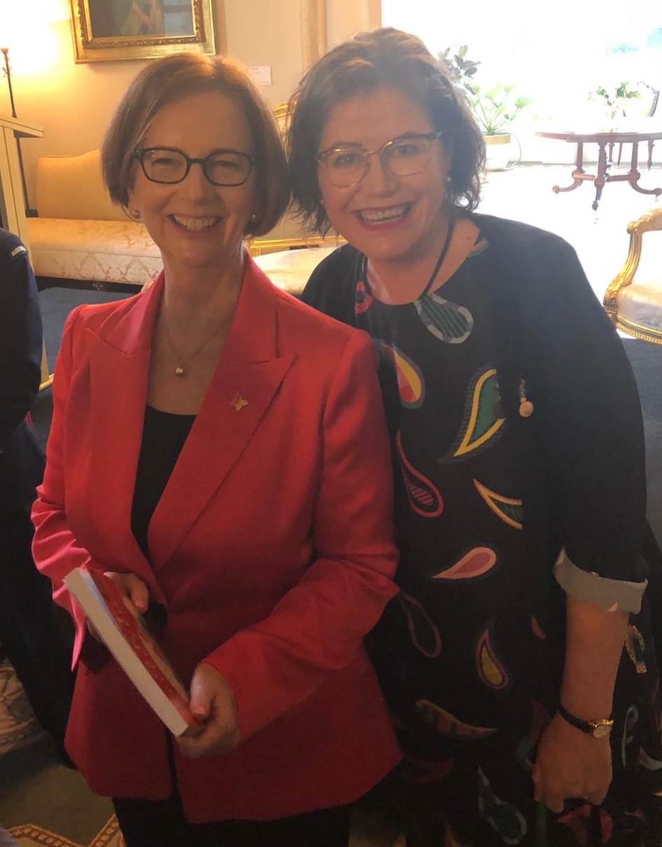 Julia Gillard and gender equality expert Ruth McGowan. 