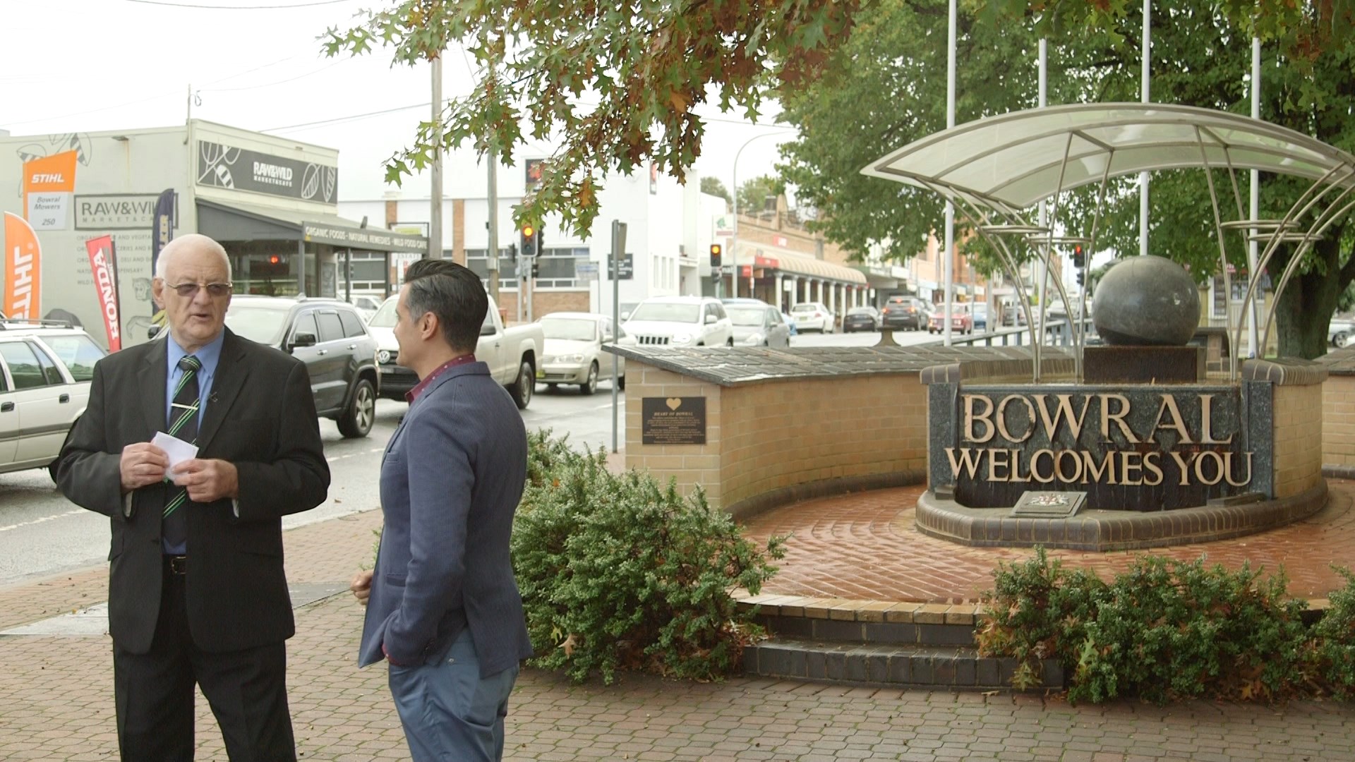 Bowral Mayor Ken Halstead with Small Business Secrets host Ricardo Goncalves.