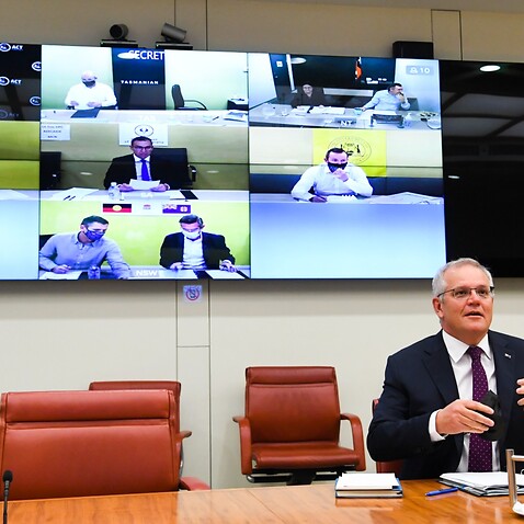 Prime Minister Scott Morrison holds a National Cabinet meeting in Canberra, 30 December