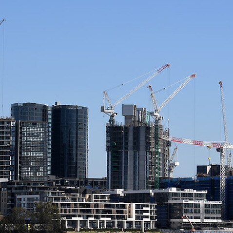 A general view of waterfront housing under construction at Wentworth Point in Sydney's west