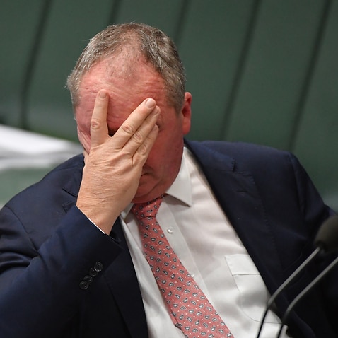 Deputy Prime Minister Barnaby Joyce during Question Time in the House of Representatives at Parliament House in Canberra, Thursday, June 24, 2021. (AAP Image/Mick Tsikas) NO ARCHIVING