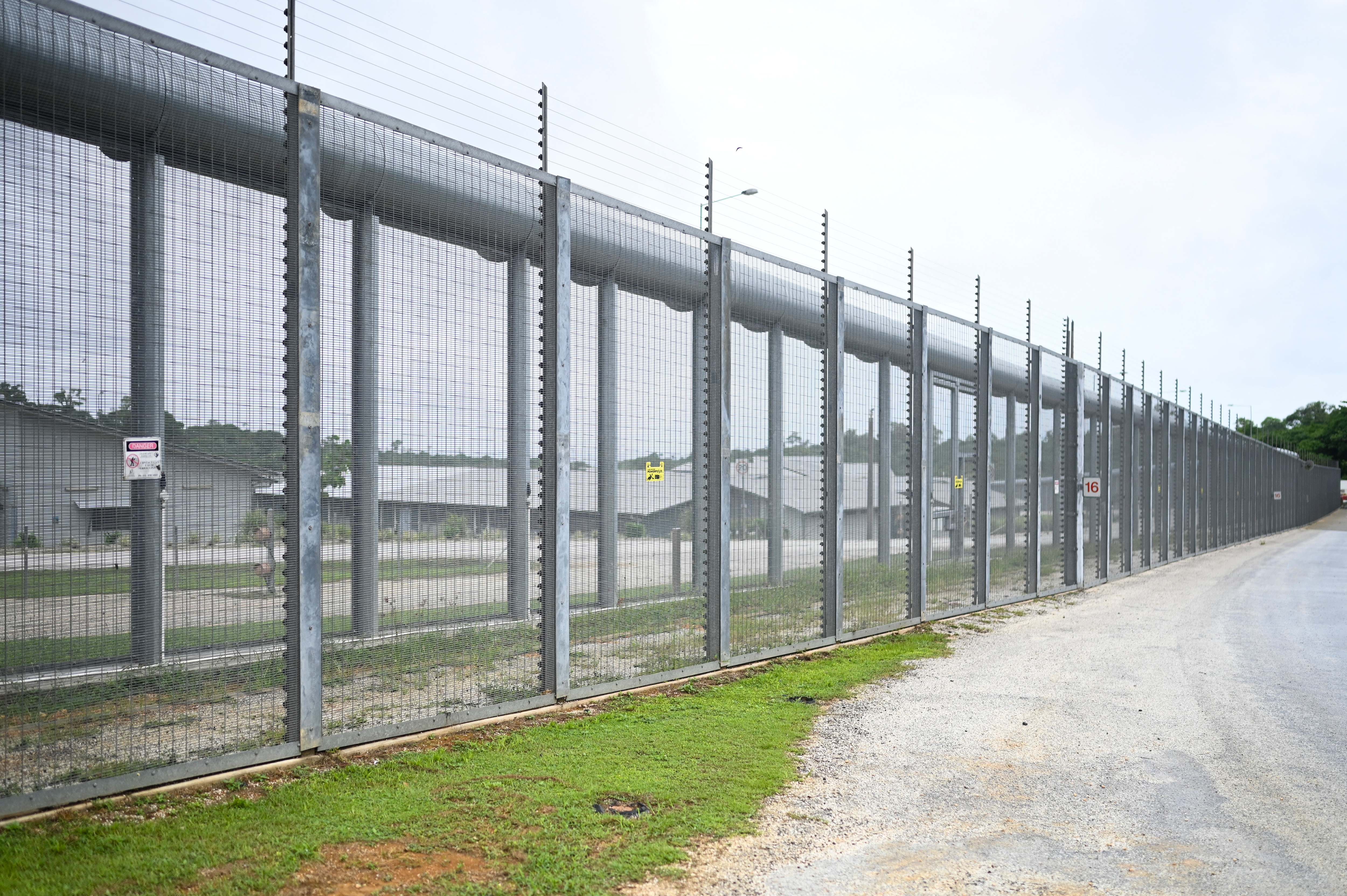 General view of the perimeter fence of the North West Point Detention Centre on Christmas Island, Wednesday, March 6, 2019.