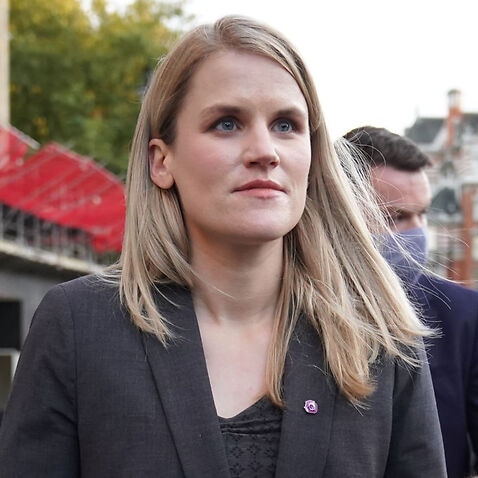Facebook whistleblower Frances Haugen leaves the Houses of Parliament in London, 25 October, 2021. 