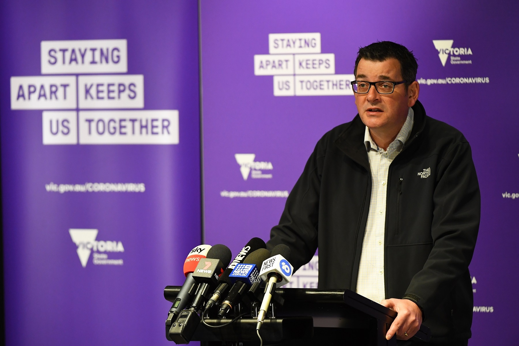 Victorian Premier Daniel Andrews announces the border closure