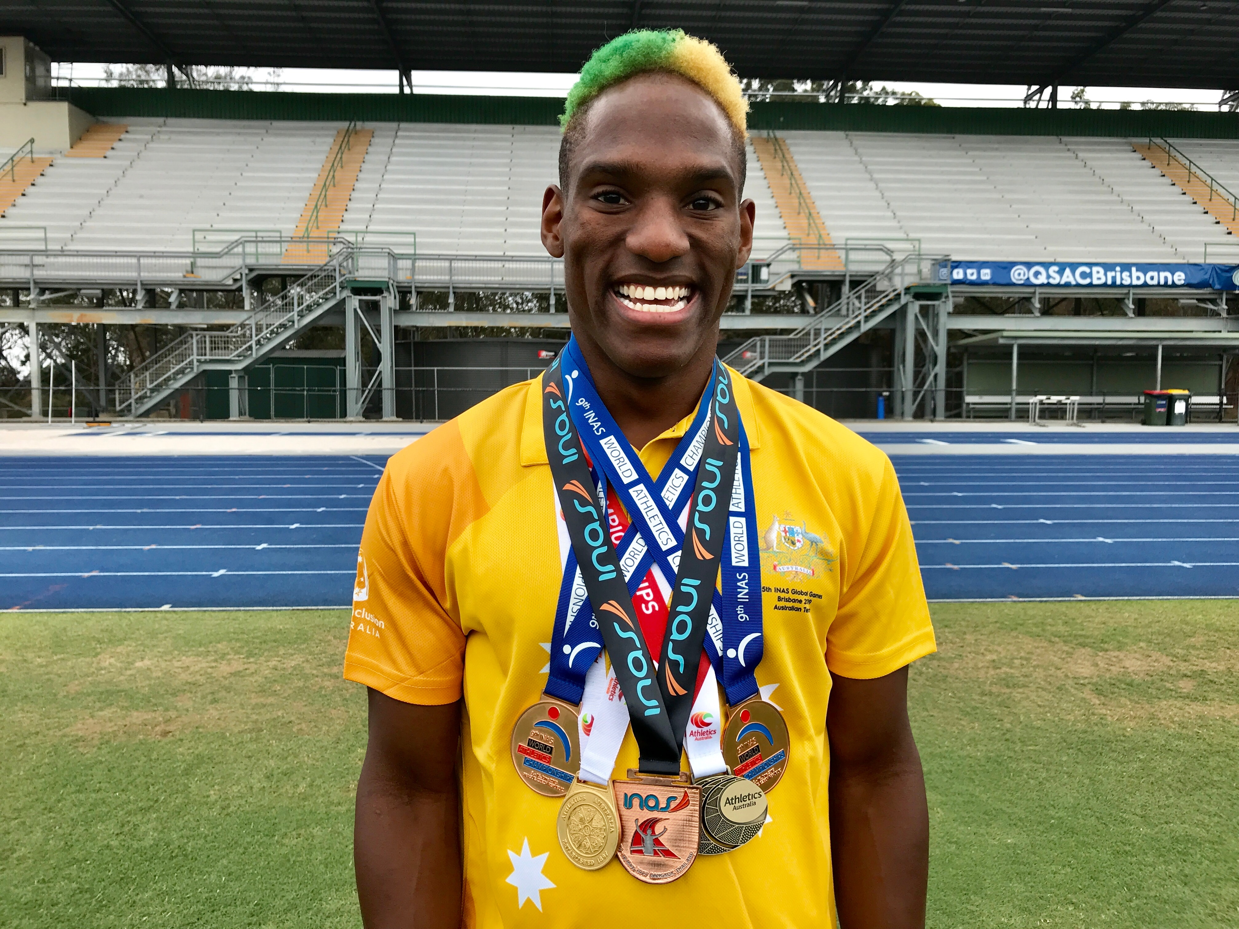 Sprinter Alberto Campbell-Staines hopes to add to his medal tally at the INAS Global Games in Brisbane.