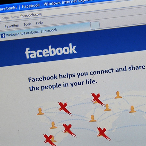 A computer screen showing social networking web site Facebook