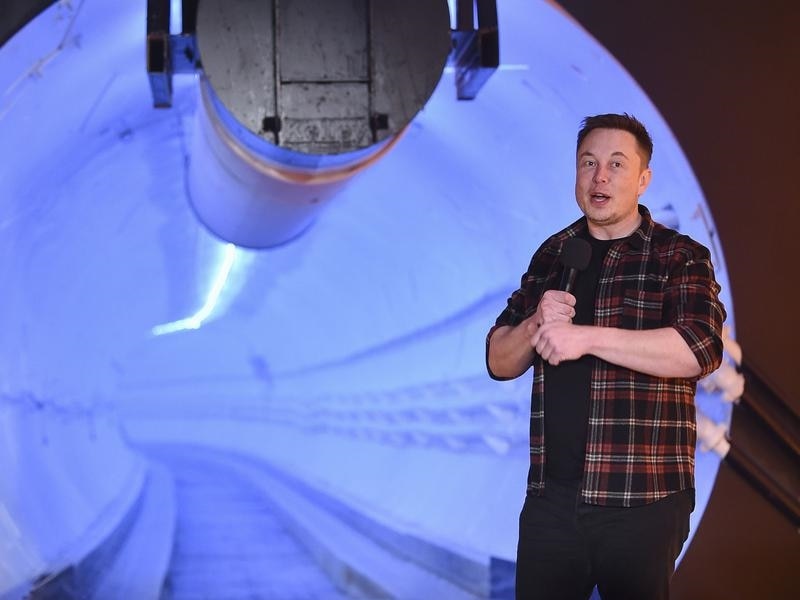 Elon Musk unveils his underground transportation tunnel in LA, aimed at beating traffic congestsion. 