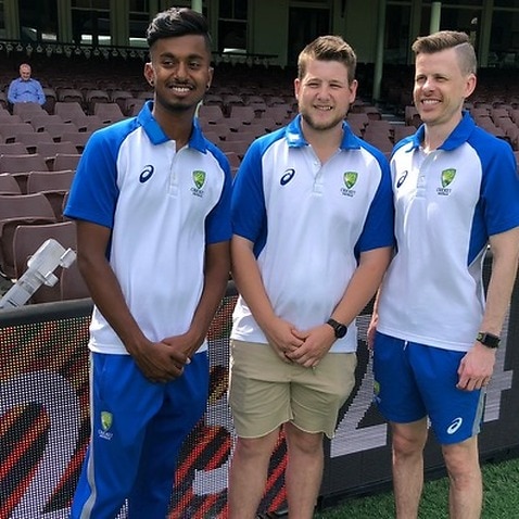 (L-R) Austin Phillip, Kurt Williams and Andrew Park will head to the T20 Deaf Cricket World Cup next month 