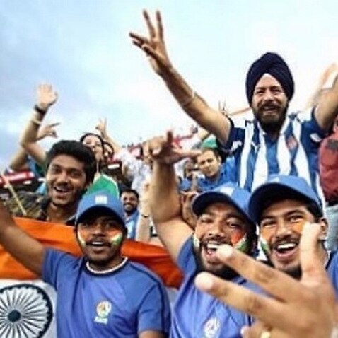Indian cricket fans in Auckland.