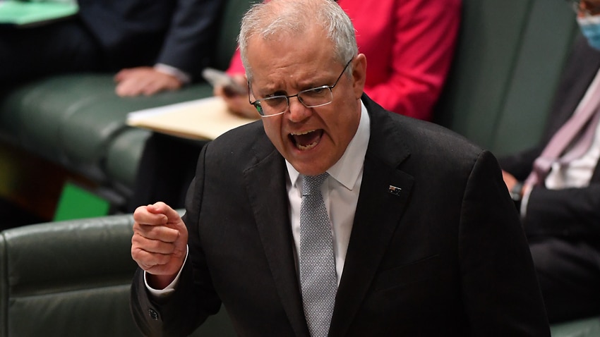 Prime Minister Scott Morrison during Question Time at Parliament House in Canberra.