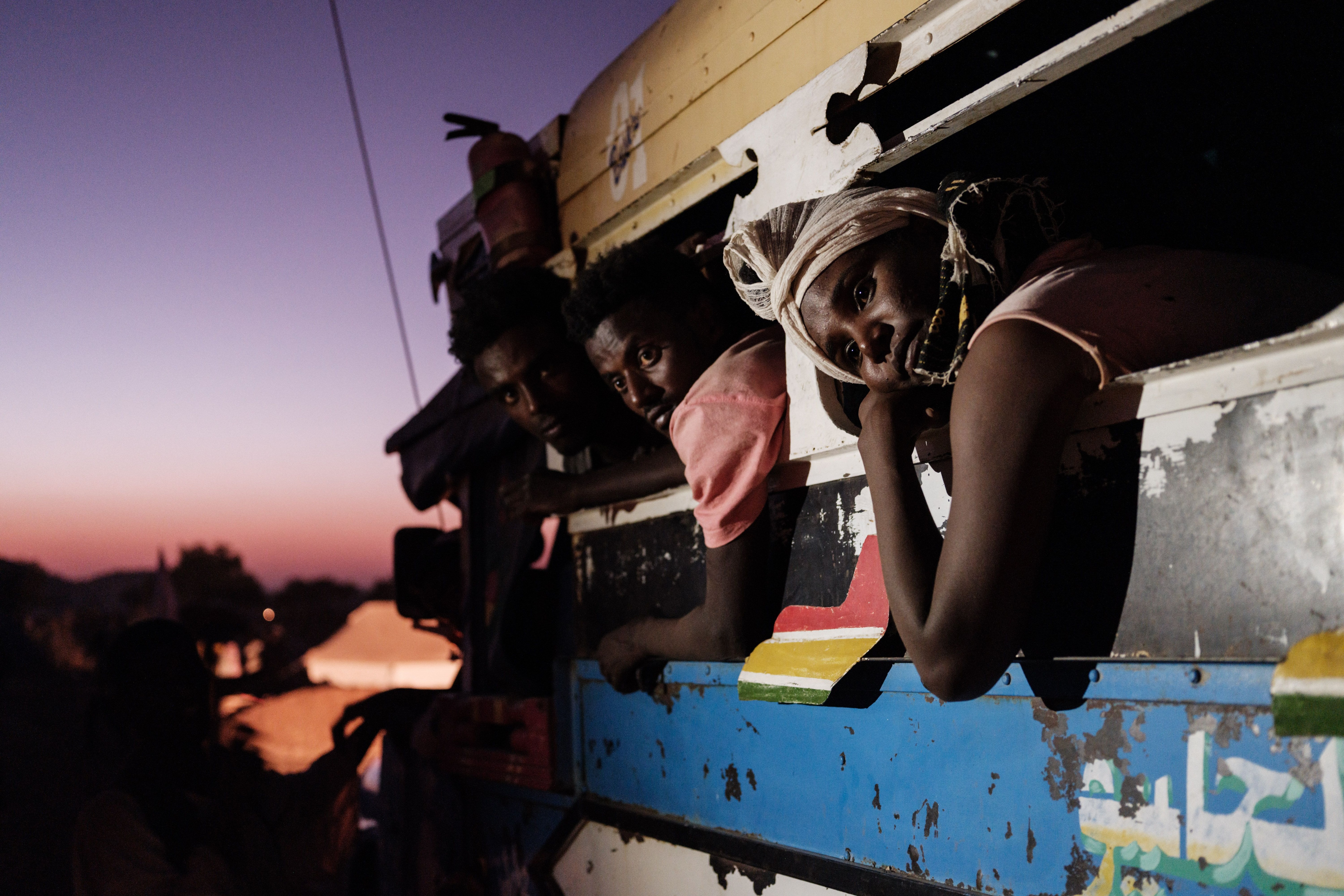 Ethiopian refugees who fled the Tigray conflict arrive at Um Raquba refugee camp in Sudan's eastern Gedaref state.